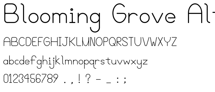 Blooming Grove Alternate font